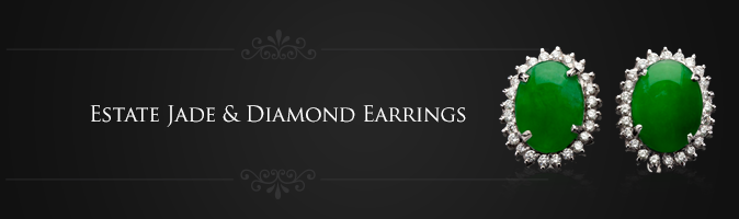 Estate Jade & Diamond Earrings