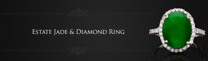 Estate Jade & Diamond Ring